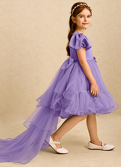 Azazie Cocoa vestidos de niña de las flores Vestido de Tahití de Tul de Princesa con Plisado image4