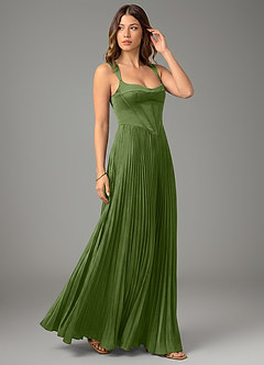Azazie Avenelle Bridesmaid Dresses Juniper A-Line Corset Stretch Satin Dress image5