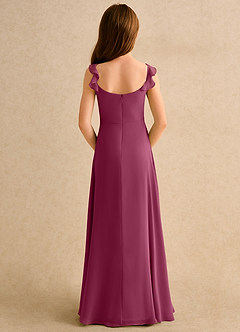 Azazie Puppy Girls Formal Flower Girl Dresses Mulberry A-Line Pleated Chiffon Dress image2