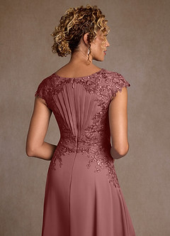 Azazie Christi Abiti per la Madre della Sposa Abito A-Line in Chiffon Pizzo Rosa Del Deserto image6