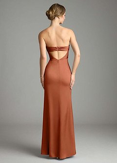 Azazie Leonis Bridesmaid Dresses Cedar Rose Mermaid Pleated Stretch Satin Convertible Dress image2