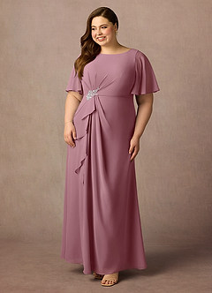 Azazie Rain Mother of the Bride Dresses Vintage Mauve Sheath Beaded Chiffon Dress image8