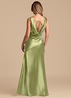 Azazie Rylina Brautjungfernkleider Meerjungfrau-Linie Metallischer Satin Kleid Pistazie image6
