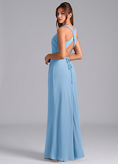 Azazie Evadne Suknie dla druhen Osłona Pofałdowany Szyfon Do ziemi Sukienka image2