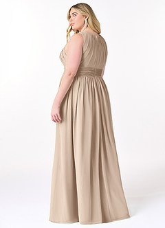 Azazie Harper Brautjungfernkleider A-Linie Plissee Chiffon Kleid Taupe image7