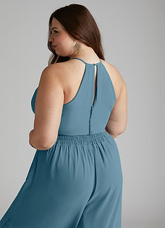 Azazie Kenzi Bridesmaid Dresses Bermuda Pleated Chiffon Jumpsuit image10