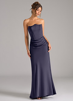 Azazie Debby Vestidos de damas de honor Vestido de Tormenta de Satén Elástico de Corte Sirena Convertible con Sin tirantes image3