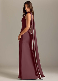 Azazie Kinsley Bridesmaid Dresses Sangria Mermaid Side Slit Stretch Satin Dress image6