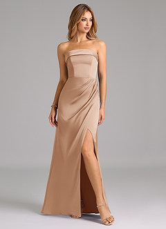 Azazie Aretha Bridesmaid Dresses English Rose A-Line Strapless Stretch Satin Convertible Dress image5