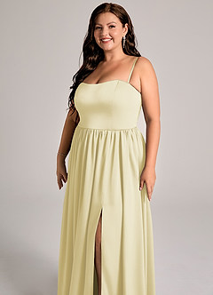 Azazie Calianna Bridesmaid Dresses Lemon Sorbet A-Line Off the Shoulder Stretch Satin Convertible Dress image11