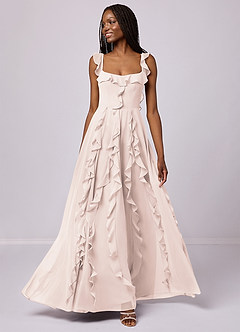 Barbie ♥ Azazie Bridesmaid Dresses Rose Petal A-Line with Pockets Chiffon Dress image1