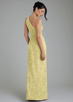 Azazie Akilah Robes à essayer chez vous Robe Sirène en Blumen-Burnout Asymétrique Sorbet Citron image2
