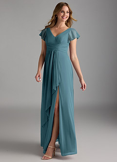 Azazie Omari Bridesmaid Dresses Bermuda A-Line Mesh Dress image5