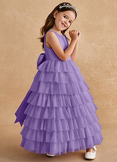 Azazie Twinkle Toes Abiti da Ragazza di Fiori Abito A-Line in Tulle Fiocco Tahiti image3