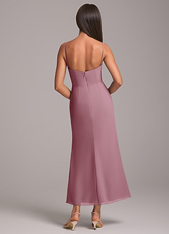 Azazie Saige Bridesmaid Dresses Vintage Mauve Sheath Off the Shoulder Chiffon Convertible Dress image8