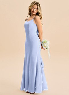 Azazie Lioren Junior Havfrue Sløjfe Chiffon Gulv-længde Junior brudepige Kjole image2