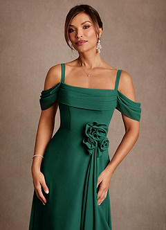 Azazie Amherst Mother of the Bride Dresses Emerald A-Line Off the Shoulder Chiffon Dress image5
