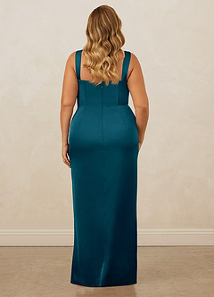 Christian Siriano Bridal for Azazie 1017 Bridesmaid Dresses Ink Blue Sheath Sweetheart Neckline Stretch Satin Dress image11