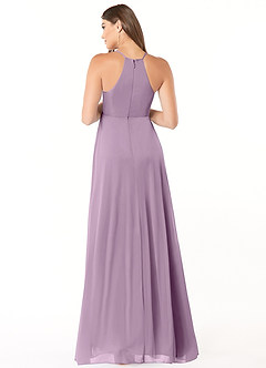 Azazie Annabelle Maternity Bridesmaid Dresses A-Line V-Neck Pleated Mesh Floor-Length Dress image2