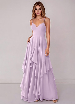 Azazie Zaina Bridesmaid Dresses Frosted Lilac A-Line Chiffon Dress image3
