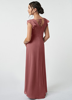 Azazie Claudine Junior Amethyst A-Line Pleated Chiffon Dress image4