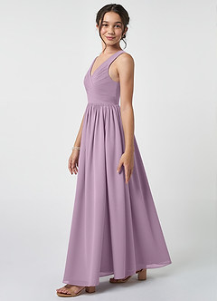 Azazie Keyla Junior Wisteria A-Line Pleated Chiffon Dress image3