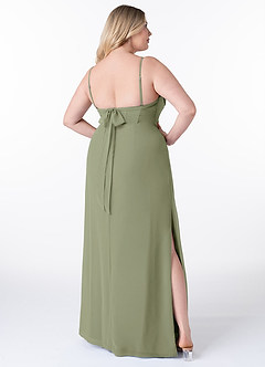 Azazie Mai Bridesmaid Dresses Pistachio Sheath Pleated Chiffon Dress image9