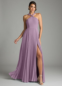 Azazie Afra Bridesmaid Dresses Wisteria A-Line Pleated Chiffon Dress image1