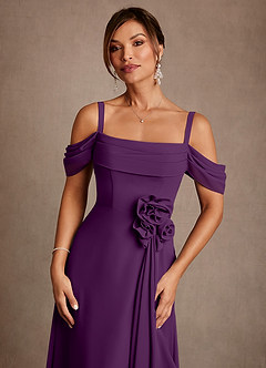 Azazie Amherst Abiti per la Madre della Sposa Abito A-Line in Chiffon a Spalla Scoperta Uva image5