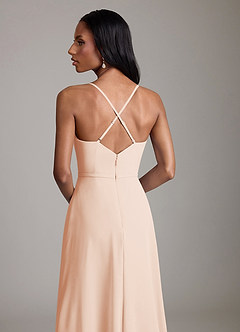 Azazie Naeem Bridesmaid Dresses English Rose A-Line V-Neck Ruffle Chiffon Dress image7