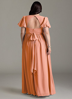 Azazie Madisynn Maternity Bridesmaid Dresses Bow Chiffon Floor-Length Dress image6