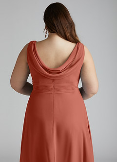 Azazie Karina Bridesmaid Dresses Clay A-Line Pleated Chiffon Dress image10