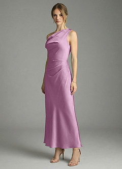 Azazie Emerson Bridesmaid Dresses Wisteria Mermaid Off the Shoulder Stretch Satin Dress image4