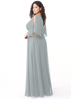 Azazie Temeka Bridesmaid Dresses Dolphin Grey A-Line Ruched Chiffon Dress image10