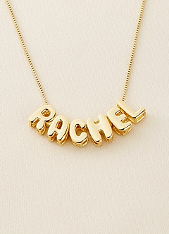 front Personalized Bubble Name Letter Necklace