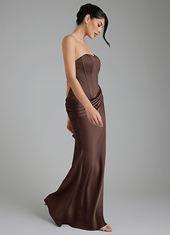 Azazie Draya Bridesmaid Dresses Ganache Mermaid Strapless Stretch Satin Dress image6