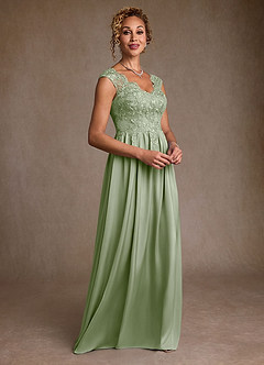 Azazie Amethyst Mother of the Bride Dresses Dusty Sage A-Line Lace Dress image5