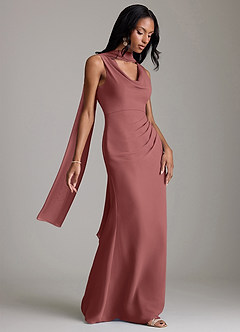 Azazie Linelle Bridesmaid Dresses Amethyst Mermaid Pleated Chiffon Dress image8