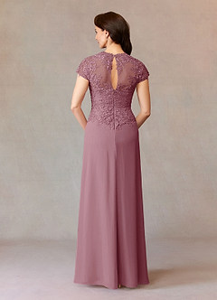 Azazie Junie Moeder van de bruid jurken A-Lijn Jurk van Chiffon Kant Vintage Mauve image2