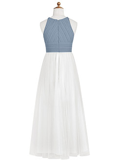 Azazie Brenna A-Line Pleated Chiffon Floor-Length Junior Bridesmaid Dress image7