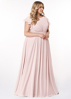Azazie Daphne Modest Bridesmaid Dresses A-Line Ruffled Chiffon Floor-Length Dress image9