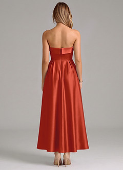 Azazie Lucienne Suknie dla druhen Linia A Pofałdowany Satyna elastyczna Długość kostki Sukienka image6