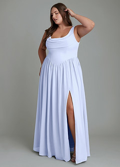 Azazie Novi Bridesmaid Dresses Ice A-Line Pleated Chiffon Dress image9
