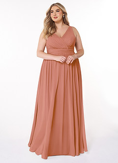Azazie Kora Bridesmaid Dresses MAI TAI A-Line Pleated Chiffon Dress image10