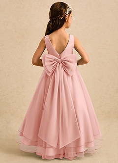 Azazie Seraphina Flower Girl Dresses Rosette A-Line Pleated Tulle Dress image2