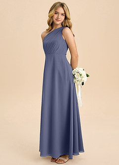 Azazie Phaedra Junior Stormy A-Line Pleated Chiffon Dress image1