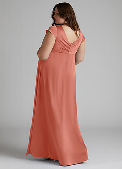 Azazie Allessia Maternity Bridesmaid Dresses A-Line Pleated Stretch Satin Floor-Length Dress image9