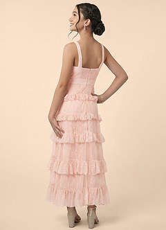 Azazie Lolly Junior Formal Linia A Koronka Sznurówka Długość kostki Młodsza druhna Sukienka image2