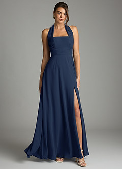 Azazie Tamira Suknie dla druhen Linia A Pofałdowany Szyfon Do ziemi Sukienka image1