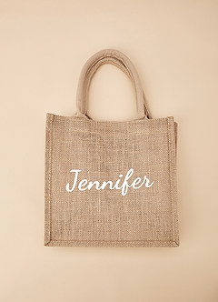 front Custom Name Bride Jute Backpack